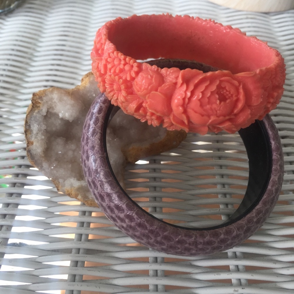 Plastic Bundle of Bracelets Vintage Retro Jewelry